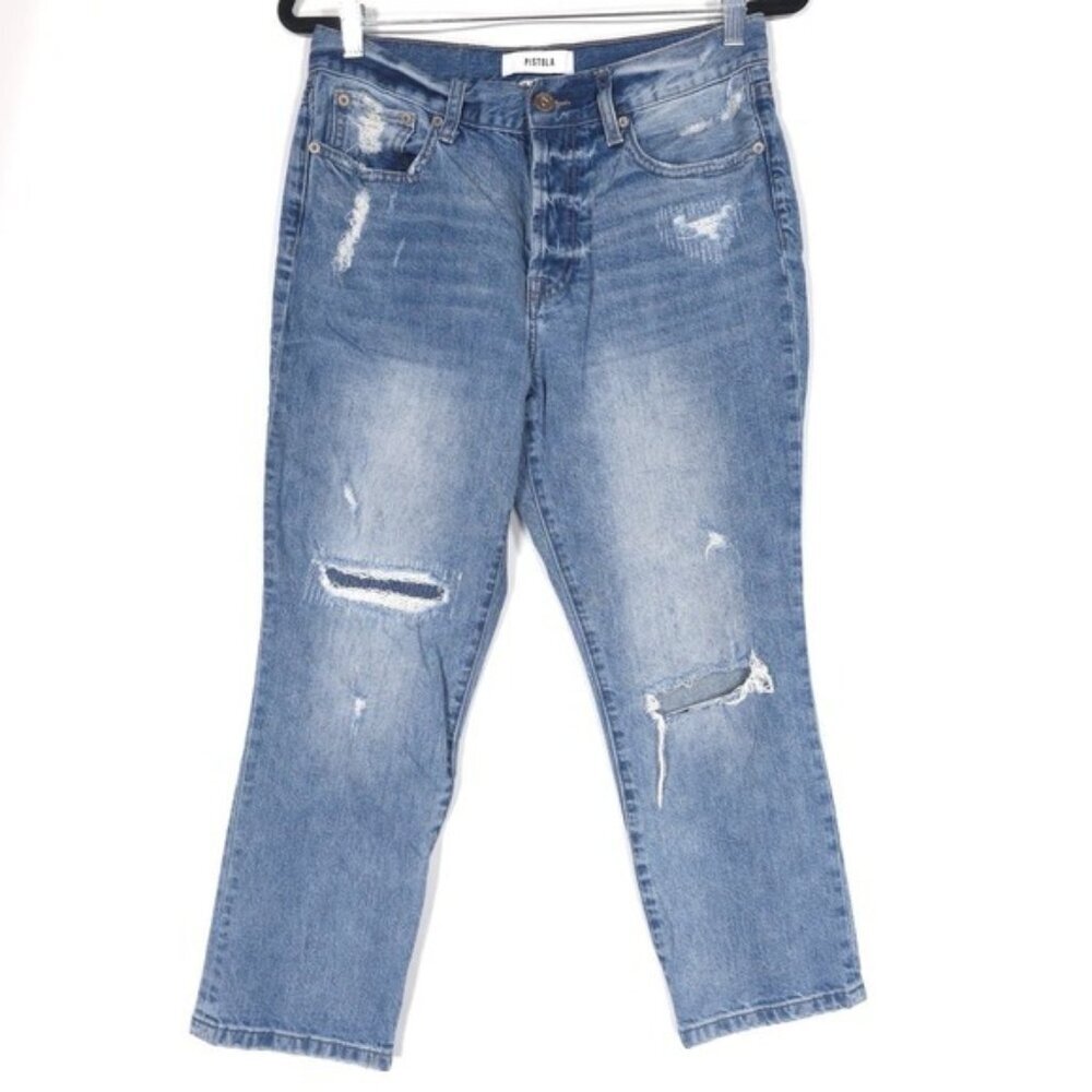 PISTOLA Women's Jeans Size 29 Straight Distressed Button Fly‎ P6883MXS-DZY